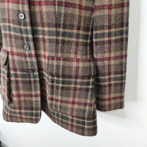 VTG Lauren Ralph Lauren Tartan Plaid Wool Blazer Women's Sz 8 Equestrian Safari - Picture 4 of 14